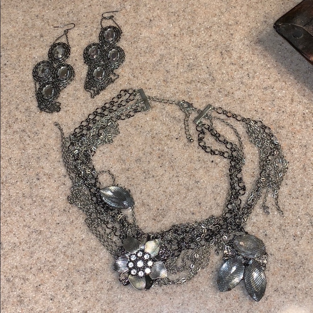 Statement necklace and earrings